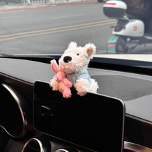 Load image into Gallery viewer, Car Key Chain Plush Puppy Keychain Kawaii Bowknot Dog Car Key Ring Car Central Control Ornament Accessories Gift