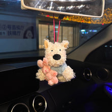Load image into Gallery viewer, Car Key Chain Plush Puppy Keychain Kawaii Bowknot Dog Car Key Ring Car Central Control Ornament Accessories Gift