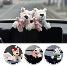 Load image into Gallery viewer, Car Key Chain Plush Puppy Keychain Kawaii Bowknot Dog Car Key Ring Car Central Control Ornament Accessories Gift