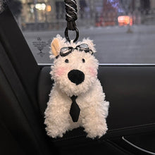 Load image into Gallery viewer, Car Key Chain Plush Puppy Keychain Kawaii Bowknot Dog Car Key Ring Car Central Control Ornament Accessories Gift