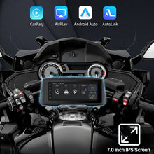 Load image into Gallery viewer, 7" Motorcycle GPS Navigation Wireless Apple Carplay Android Auto Motorcycle BT IP67 Waterproof Touch Screen Display