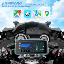 Load image into Gallery viewer, 7" Motorcycle GPS Navigation Wireless Apple Carplay Android Auto Motorcycle BT IP67 Waterproof Touch Screen Display