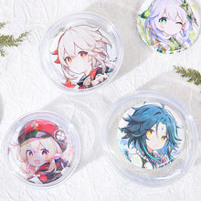Load image into Gallery viewer, Round Clear Badge Display Bag 58mm/75mm Badge Storage Bag with Fur Ball Badge Waterproof Display Pouch Plastic