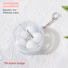 Load image into Gallery viewer, Round Clear Badge Display Bag 58mm/75mm Badge Storage Bag with Fur Ball Badge Waterproof Display Pouch Plastic