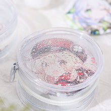 Load image into Gallery viewer, Round Clear Badge Display Bag 58mm/75mm Badge Storage Bag with Fur Ball Badge Waterproof Display Pouch Plastic