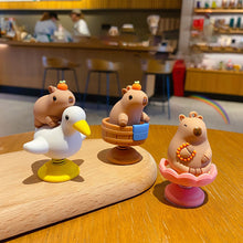 Load image into Gallery viewer, Shaking Head Capybara Decor Alloy Spring Figurine Ornament Car Interior Home Office Bicycle Motorcycle Decoration Gift