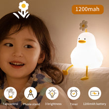 Load image into Gallery viewer, Cute Duck Silicone Lamp USB Rechargeable Timing Pat Sensor LED Night Light Bedside Decor Kids Birthday Gift