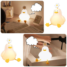 Load image into Gallery viewer, Cute Duck Silicone Lamp USB Rechargeable Timing Pat Sensor LED Night Light Bedside Decor Kids Birthday Gift