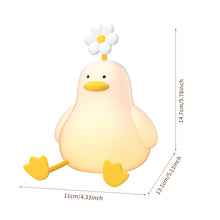 Load image into Gallery viewer, Cute Duck Silicone Lamp USB Rechargeable Timing Pat Sensor LED Night Light Bedside Decor Kids Birthday Gift