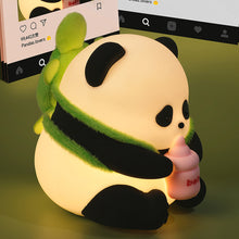 Load image into Gallery viewer, Cute Panda Silicone Lamp USB Rechargeable Timing Pat Sensor LED Night Light Bedside Decor Kids Birthday Gift