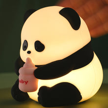 Load image into Gallery viewer, Cute Panda Silicone Lamp USB Rechargeable Timing Pat Sensor LED Night Light Bedside Decor Kids Birthday Gift