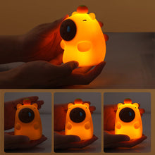 Load image into Gallery viewer, Capybara Silicone LED Night Light Pat Sensor Rechargeable Lamp Kids Bedroom Decor Cartoon Animal Night Lamp Christmas Gifts