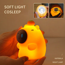 Load image into Gallery viewer, Capybara Silicone LED Night Light Pat Sensor Rechargeable Lamp Kids Bedroom Decor Cartoon Animal Night Lamp Christmas Gifts