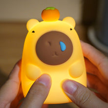 Load image into Gallery viewer, Capybara Silicone LED Night Light Pat Sensor Rechargeable Lamp Kids Bedroom Decor Cartoon Animal Night Lamp Christmas Gifts