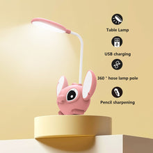 Load image into Gallery viewer, 2 In 1 LED Desk Lamp With Pencil Sharpener USB Rechargable Night Light Desk Lamp Kids Christmas Gift