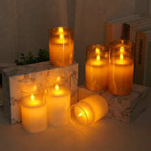 Load image into Gallery viewer, 3Pcs/Set LED Flameless Electric Candles Light Acrylic Glass Battery Flickering Fake Tealight for Wedding Party Christmas Decor