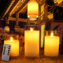 Load image into Gallery viewer, 3Pcs/Set LED Flameless Electric Candles Light Acrylic Glass Battery Flickering Fake Tealight for Wedding Party Christmas Decor