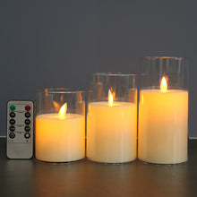 Load image into Gallery viewer, 3Pcs/Set LED Flameless Electric Candles Light Acrylic Glass Battery Flickering Fake Tealight for Wedding Party Christmas Decor