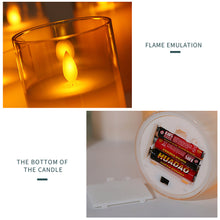 Load image into Gallery viewer, 3Pcs/Set LED Flameless Electric Candles Light Acrylic Glass Battery Flickering Fake Tealight for Wedding Party Christmas Decor
