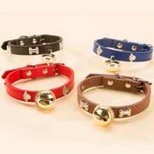 Load image into Gallery viewer, 1Pc Bone Leather Durable Pet Dog Collars Puppy Pug Collars for Small Large Dog Chihuahua Cat Accessories Pet Collar for Small Dogs