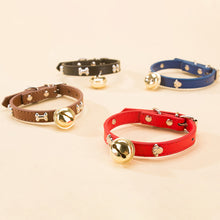 Load image into Gallery viewer, 1Pc Bone Leather Durable Pet Dog Collars Puppy Pug Collars for Small Large Dog Chihuahua Cat Accessories Pet Collar for Small Dogs