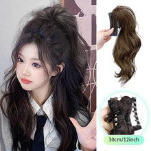 Load image into Gallery viewer, Horsetail Wig Female Gripper Style Simulation Long Curly Hair Large Wave Wig Synthetic Hair Women False Hair Piece