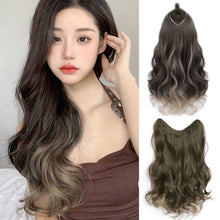 Load image into Gallery viewer, Fashion Spot Dyed Wig Piece Paris Painted Dyed Green Wood Gray Long Hair Natural One Piece Curly Wig Piece