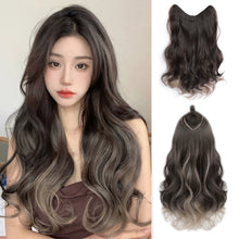 Load image into Gallery viewer, Fashion Spot Dyed Wig Piece Paris Painted Dyed Green Wood Gray Long Hair Natural One Piece Curly Wig Piece