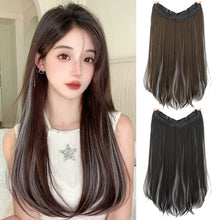 Load image into Gallery viewer, Highlight dyeing Female Long Hair Synthetic Fiber Long Hair Wig False Hair Piece One Piece Seamless Simulation Hair Extensions