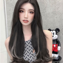 Load image into Gallery viewer, Highlight dyeing Female Long Hair Synthetic Fiber Long Hair Wig False Hair Piece One Piece Seamless Simulation Hair Extensions