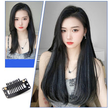 Load image into Gallery viewer, Highlight dyeing Female Long Hair Synthetic Fiber Long Hair Wig False Hair Piece One Piece Seamless Simulation Hair Extensions