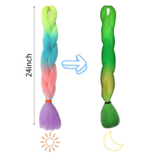 Load image into Gallery viewer, Nightglow High-temperature Silk Dirty Braid Big Braid African Wig High-temperature Fluorescent Color Gradient Fiber Dirty Braid