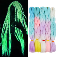 Load image into Gallery viewer, Nightglow High-temperature Silk Dirty Braid Big Braid African Wig High-temperature Fluorescent Color Gradient Fiber Dirty Braid
