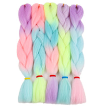 Load image into Gallery viewer, Nightglow High-temperature Silk Dirty Braid Big Braid African Wig High-temperature Fluorescent Color Gradient Fiber Dirty Braid