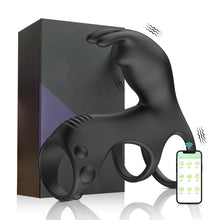 Load image into Gallery viewer, Penis Vibrating Ring Rechargeable Lock Essence Ring Massage Vibrate Penis Multi-frequency Delay Ejaculation Male Silicone Sex Toy
