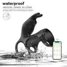 Load image into Gallery viewer, Penis Vibrating Ring Rechargeable Lock Essence Ring Massage Vibrate Penis Multi-frequency Delay Ejaculation Male Silicone Sex Toy
