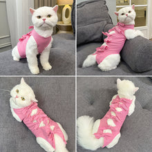 Load image into Gallery viewer, Pet Cat Weaning Clothes Sterilization Jumpsuit Anti-licking Surgery Recovery Care Suit for Cat Puppy Kitten
