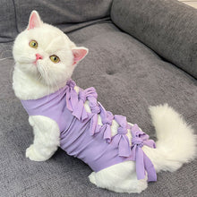 Load image into Gallery viewer, Pet Cat Weaning Clothes Sterilization Jumpsuit Anti-licking Surgery Recovery Care Suit for Cat Puppy Kitten
