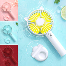 Load image into Gallery viewer, Handheld Mini Fan Portable Pocket Fan with Light USB Charging Fan Rechargable Cooling Fan Phone Holder for Home Outdoor Office