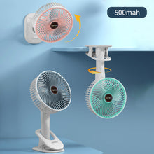 Load image into Gallery viewer, Portable Mini Hand Clip Fan USB Rechargeable Quiet Desktop Electric Fan High Quality Student Dormitory Small Cooling Fan