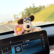 Load image into Gallery viewer, Cute Plush Glasses Puppy Dog Car Rearview Mirror Decoration Car Ornament Pendant Center Console Decoration Car Accessories