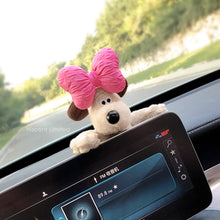 Load image into Gallery viewer, Cute Plush Glasses Puppy Dog Car Rearview Mirror Decoration Car Ornament Pendant Center Console Decoration Car Accessories