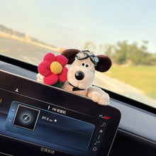 Load image into Gallery viewer, Cute Plush Glasses Puppy Dog Car Rearview Mirror Decoration Car Ornament Pendant Center Console Decoration Car Accessories