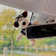 Load image into Gallery viewer, Cute Plush Glasses Puppy Dog Car Rearview Mirror Decoration Car Ornament Pendant Center Console Decoration Car Accessories