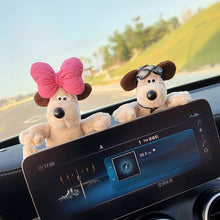 Load image into Gallery viewer, Cute Plush Glasses Puppy Dog Car Rearview Mirror Decoration Car Ornament Pendant Center Console Decoration Car Accessories