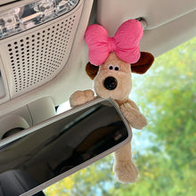 Load image into Gallery viewer, Cute Plush Glasses Puppy Dog Car Rearview Mirror Decoration Car Ornament Pendant Center Console Decoration Car Accessories
