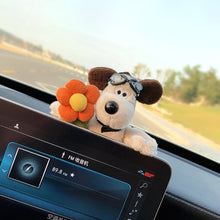 Load image into Gallery viewer, Cute Plush Glasses Puppy Dog Car Rearview Mirror Decoration Car Ornament Pendant Center Console Decoration Car Accessories