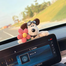 Load image into Gallery viewer, Cute Plush Glasses Puppy Dog Car Rearview Mirror Decoration Car Ornament Pendant Center Console Decoration Car Accessories