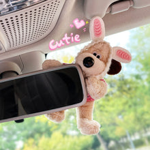 Load image into Gallery viewer, Cute Plush Glasses Puppy Dog Car Rearview Mirror Decoration Car Ornament Pendant Center Console Decoration Car Accessories