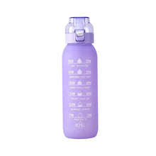 Load image into Gallery viewer, 1000ML Outdoor Large Capacity Scented Ring Sports Water Bottle Creative Gradient Tritan Straw Bottle With Handle Strap